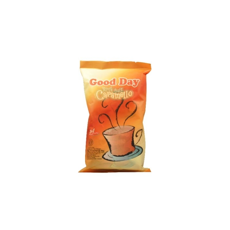 

GOOD DAY ROCK SALT CARAMELLO COFFEE 3IN1 @20 gr isi 10 Sachet Kopi Instan Special Susu Renceng Asli Aman