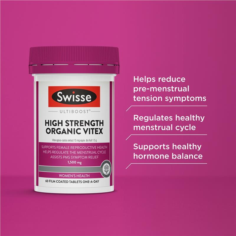 Swisse Organic Vitex 1500mg 60 Tablets
