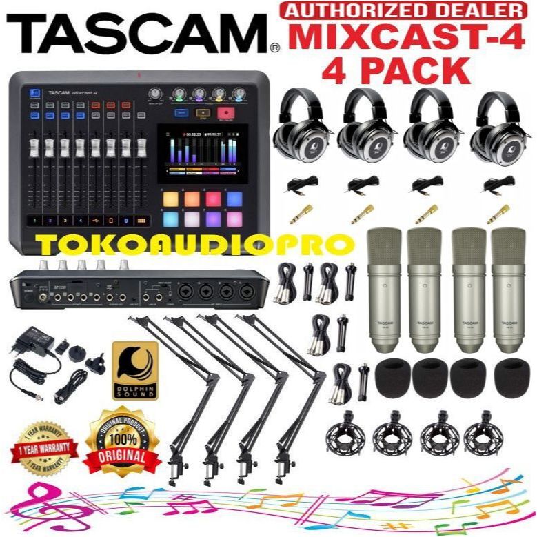Tascam Mixcast-4 Paket Podcast Premium Tascam Mixcast4