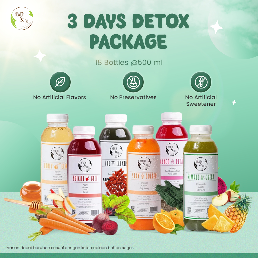 

Health & Co - 3 Days Detox Package - Minuman Sehat - 18 Bottles @500ML