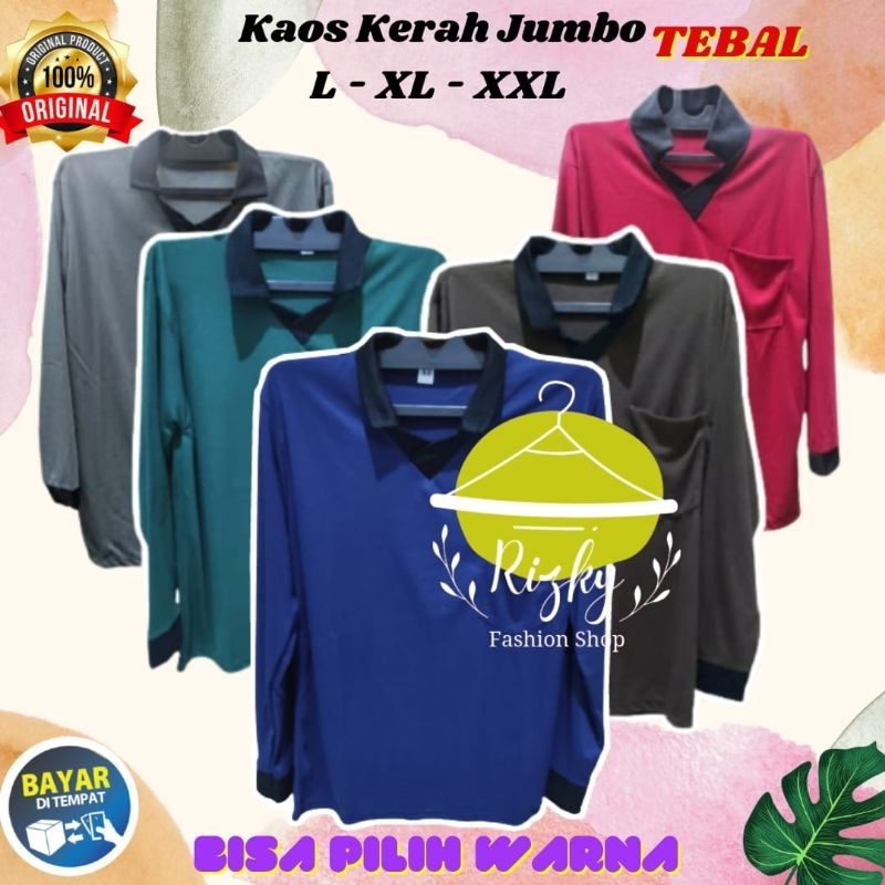 Baju Atasan Kaos Polos Kerja Tani  Pria Krah Saku Kaos Polo Kerah Polos Bapak Berkerah Lengan panjan