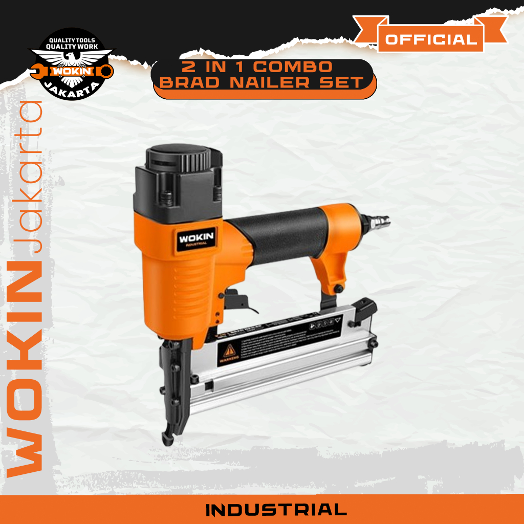 

Brad Nailer Wokin | 2 In 1 Combo Brad Nailer Set Wokin | Mesin Paku Tembak Wokin 2in1 | Nail Gun Wokin | Air Nailer Wokin | Staples Tembak Wokin | Stapler Angin Wokin