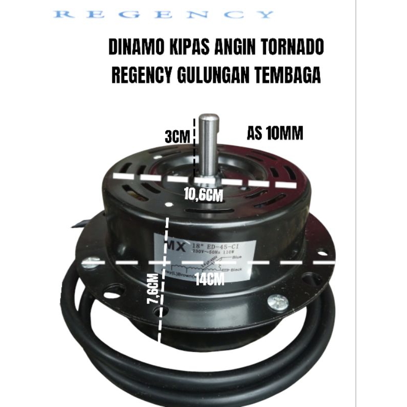 Dinamo Kipas Angin Tornado 18 inch Regency