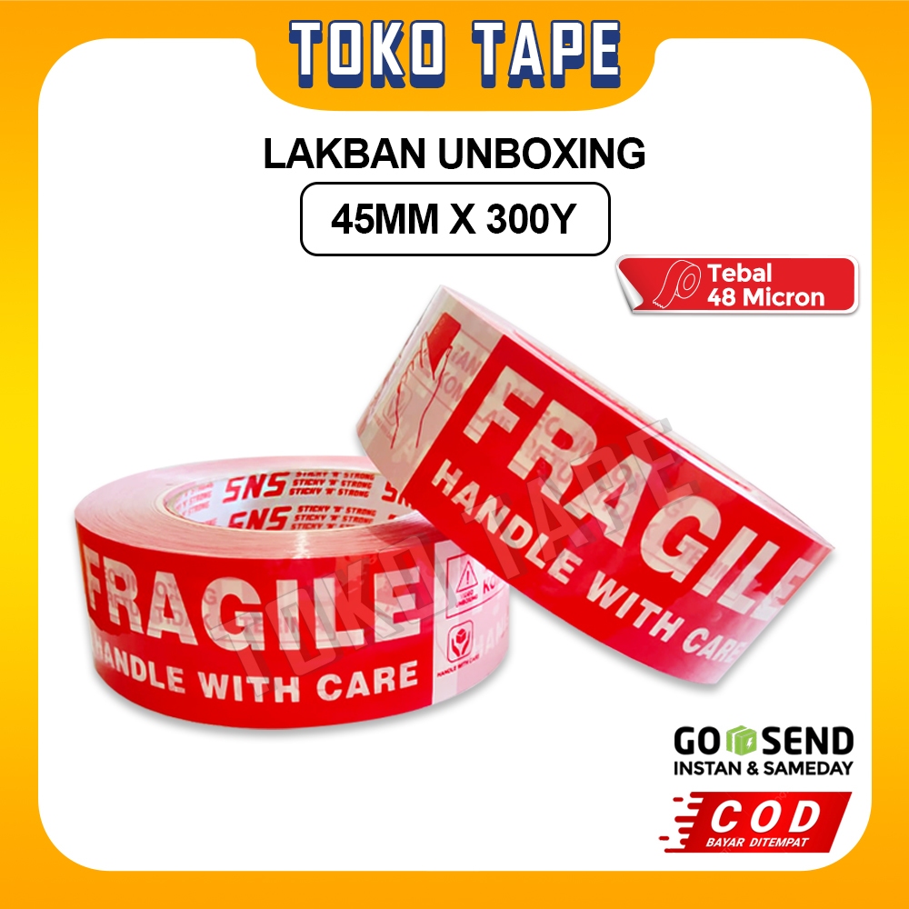 

LAKBAN FRAGILE UNBOXING 45 MM x 300 YARD JUMBO SNS KUALITAS INDUSTRI NACHI DAIMARU