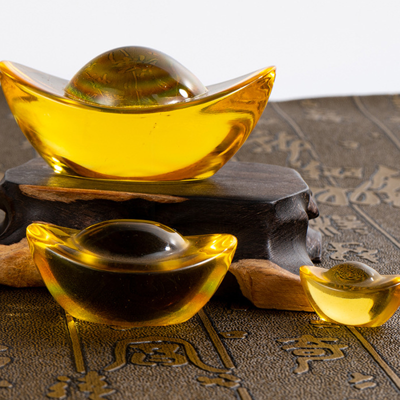 Yuan Bao Dekorasi Yuan Bao Yellow Crystal Yuan Bao Chinese style decorations