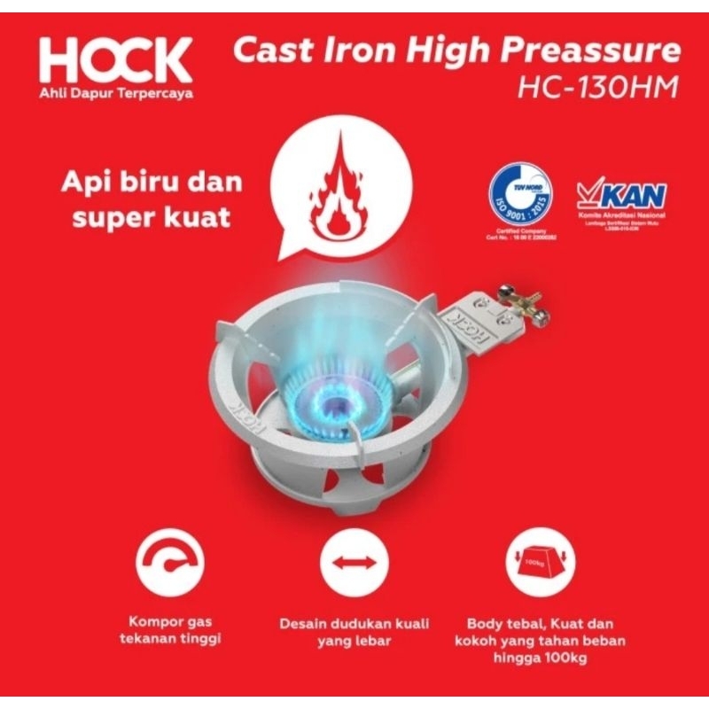 HOCK : HC -130HM KOMPOR GAS TEKANAN TINGGI CAST IRON HIGH PRESSURE HC 130 HM PEMANTIK MANUAL