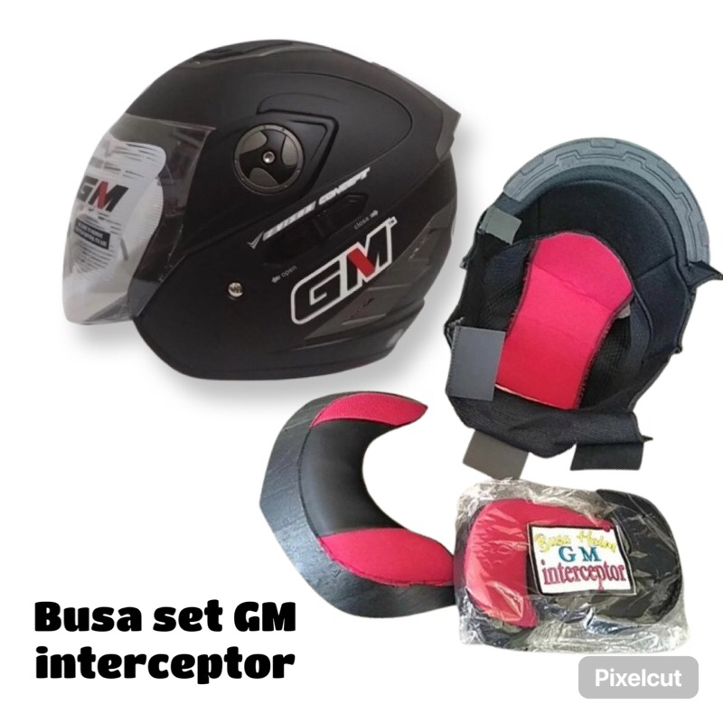 Busa Helm GM Interceptor || Busa set GM interceptor Kancing plastik Busa pipi Busa Atas Busa leher k