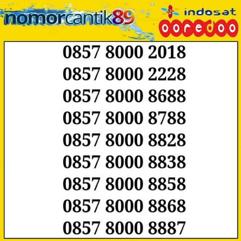 Nomor cantik indosat seri ribuan