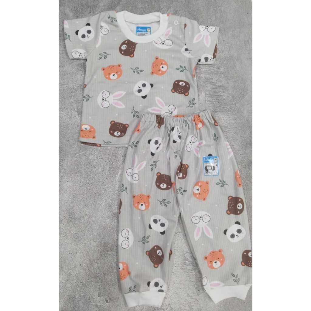 NASUKA BABY SETELAN PENDEK DAN PANJANG  BAYI KANCING BAHU SML STELAN KATUN