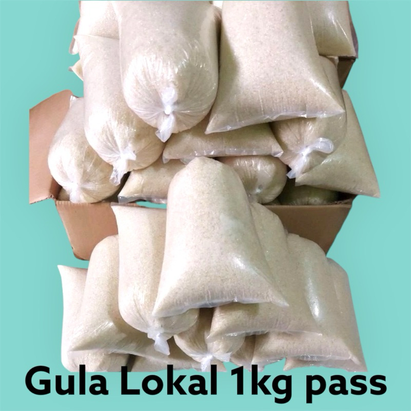 

Gula Lokal kemasan 1kg dan 1/2kg isi Pass