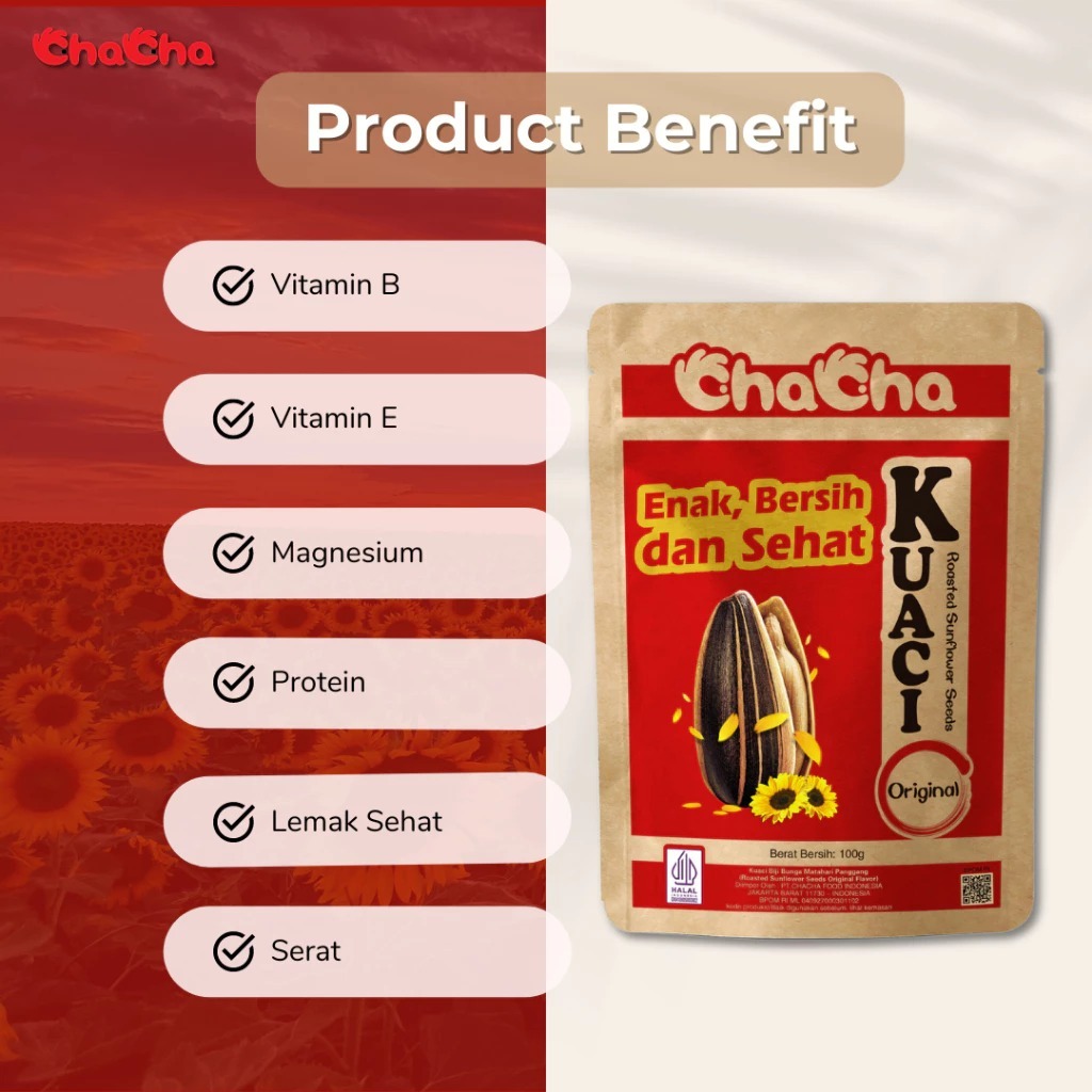 

ChaCha Kuaci Import Cemilan Sehat 100gr Biji Bunga