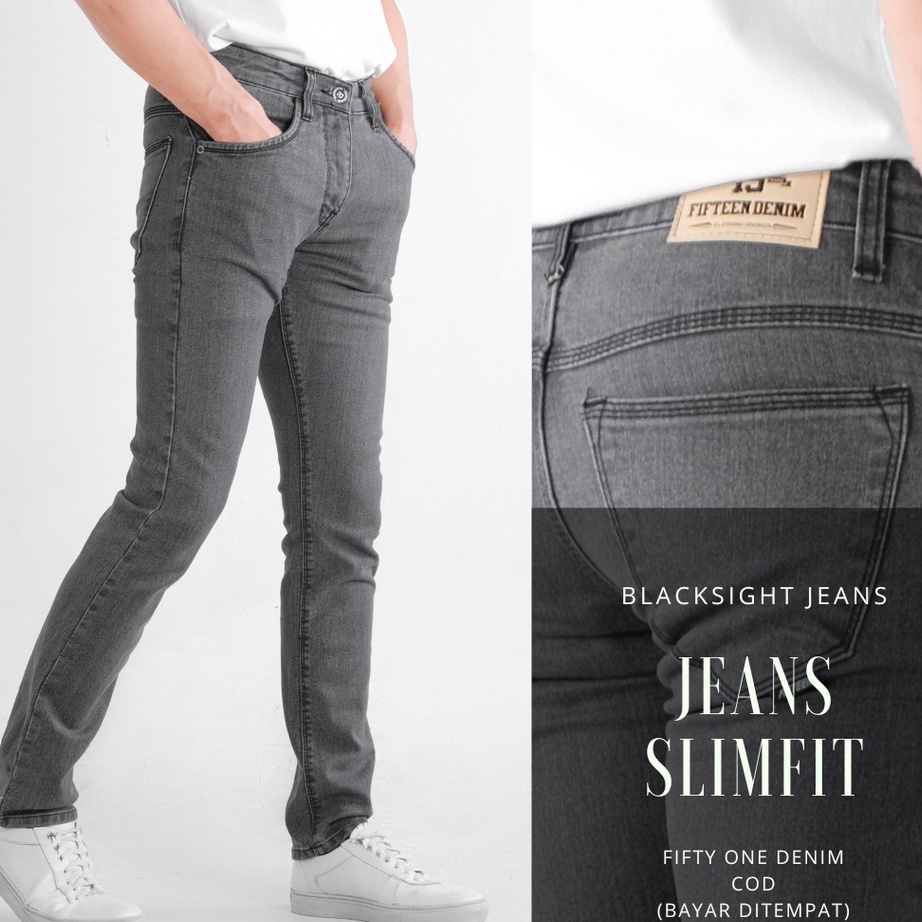 FIFTEEN DENIM  Celana Pria Slim Fit Streetch ginal New Fifteen Denim Celana Pria
