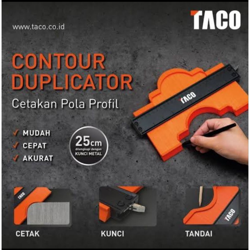

Taco Contour Duplicator / Cetakan Alat Cetak Pola Profil Cetakan