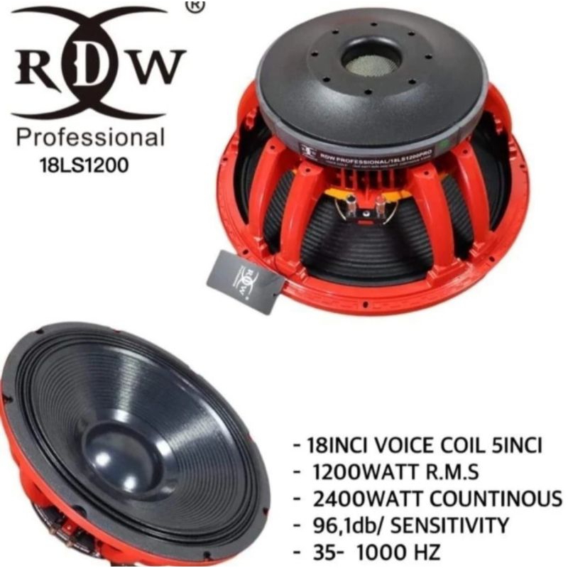 Komponen Speaker 18 Inch RDW 18LS1200PRO / 18LS1200 PRO Original RDW