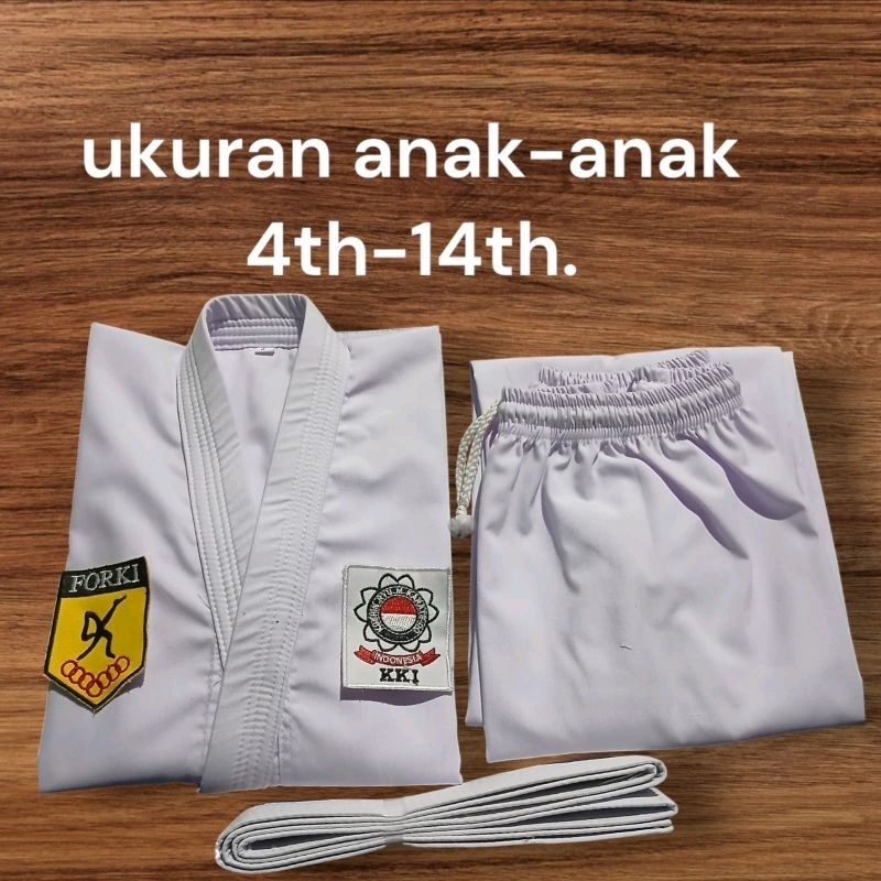 Baju karate anak anak free logo forki+kki forki+ inkai