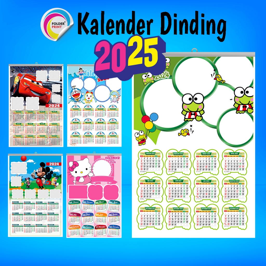 

Kalender Dinding Karakter Custom Foto Free Desain Art Karton 260 Gsm