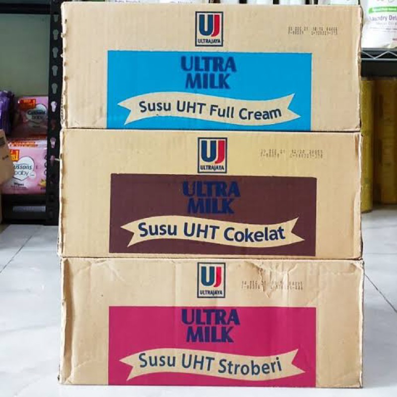 

Susu ultra 125ml 1dus Isi 40pcs Rasa Coklat / Vanila / Strawberry