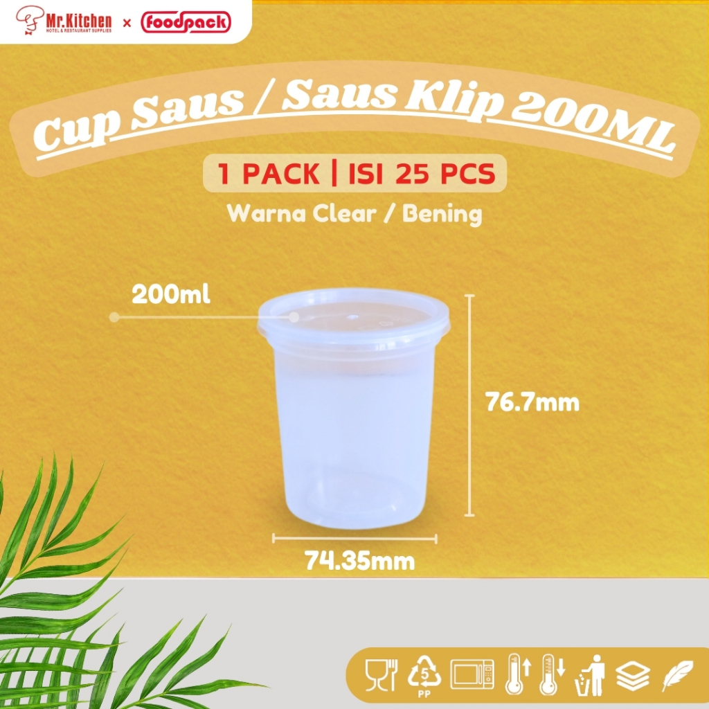 [ISI 25pcs] Cup Saus 200ml Thinwall Anti Bocor - Gelas Pudding & Sambal