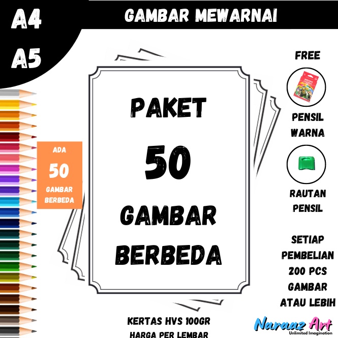 

Spesial Diskon Gambar Mewarnai Paket 5 Gambar Berbeda Gambar Sketsa Bukan Buku TK PAUD SD Kertas HVS 1gsm