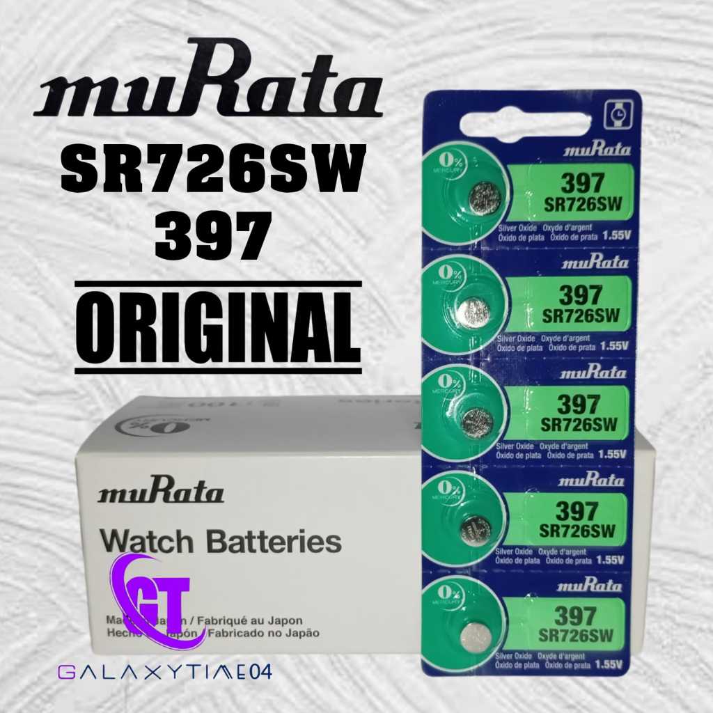 Baterai SR726SW 397 Murata Original Made In Japan Batrai SR726 SR726W SR59 396 Perlembar Isi 5 Pcs