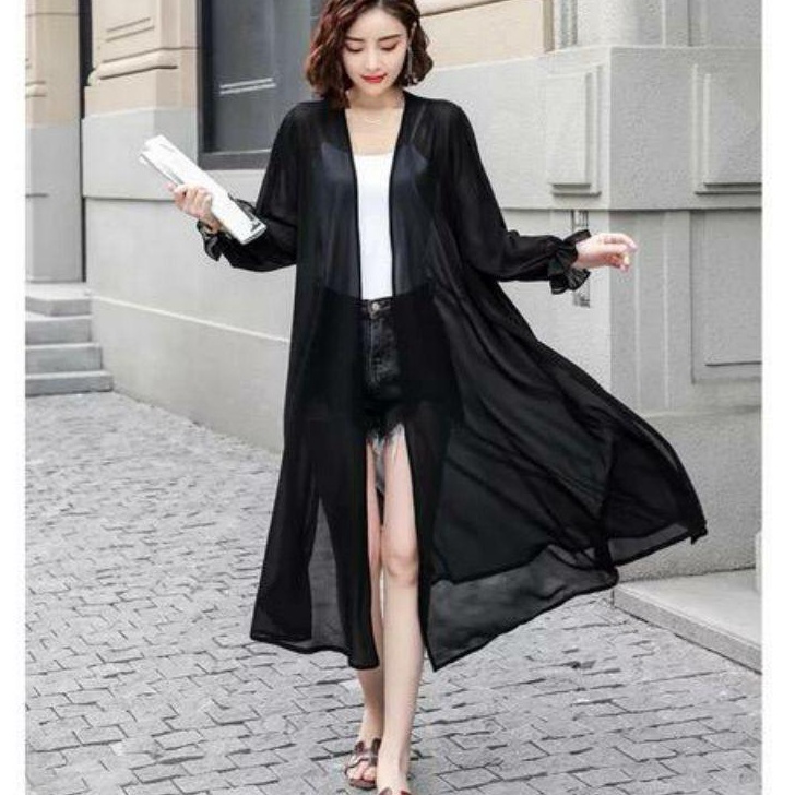 BERSAHABAT Toply shop Long Outer transparan  Outer korean style  can wanita kekinian