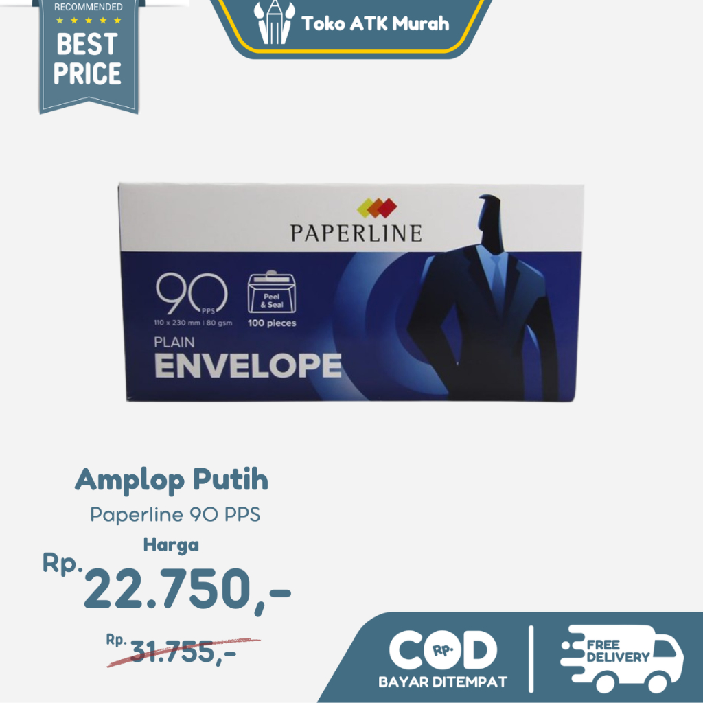 

Amplop Putih 90 PPS Paperline Uk. 110 x 230 mm