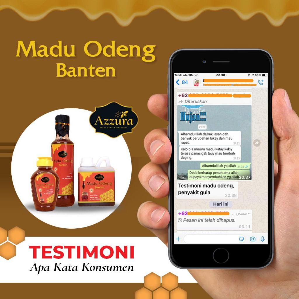 

Madu Azzura Odeng Banten dengan Royal Jelly, Propolis dan Bee Pollen, Madu Hutan Asli