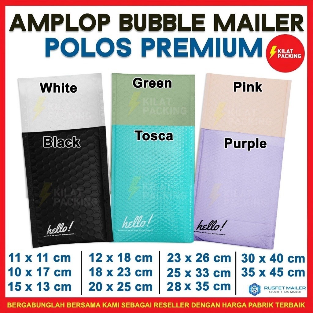 

AMPLOP BUBBLE MAILER MEDIUM WRAP ENVELOPE RUSFET PREMIUM /SATUAN