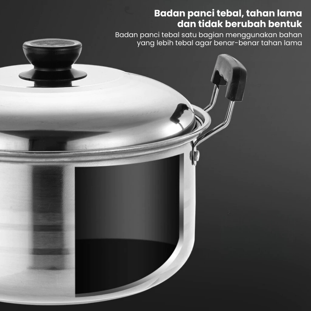 Stainless Panci set 5 susun tutup stenlis / Panci + Set 5 Susun Stainless Bahan Tebal PREMIUM
