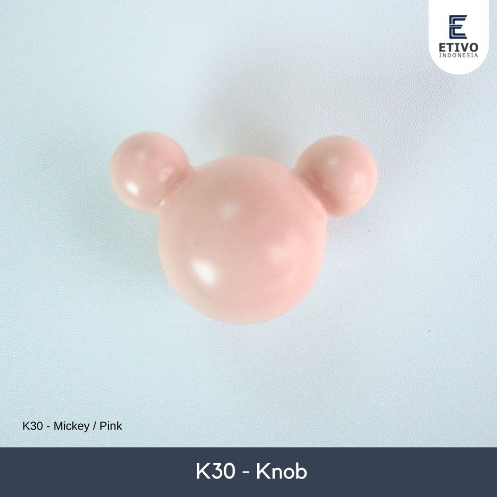 HJK K30 Etivo Cabinet Door Knob Kids Character Handle Tarikan Pintu Kenop Laci Lemari Anak Bunny