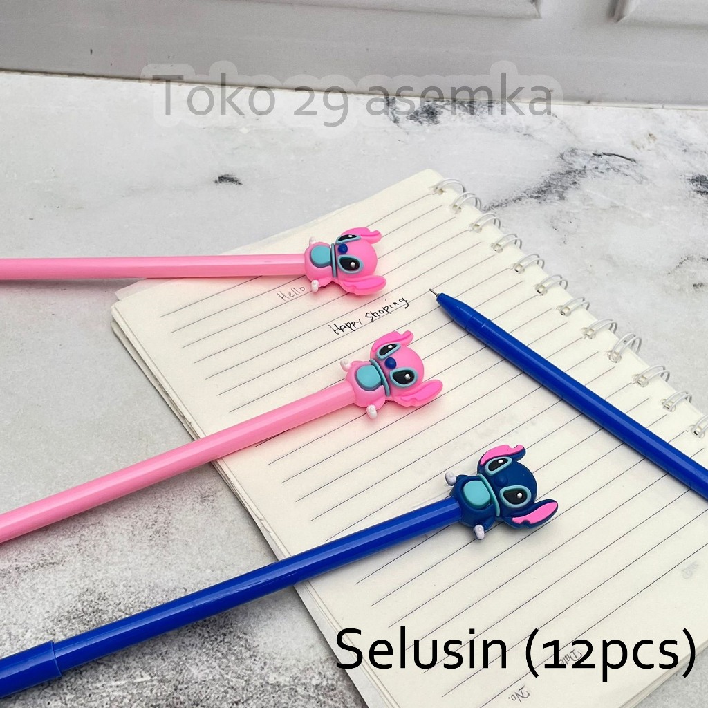 

SELUSIN (12 PCS) PULPEN GEL STITCH BIRU PINK PGK-1549 LILO AND STITCH PEN PENA BOLPEN BOLPOIN LUCU ANAK ALAT TULIS KANTOR