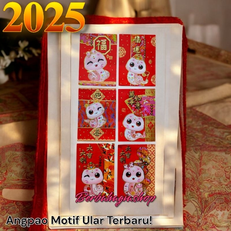 

Angpao Ang Pao Merah Tahun Baru Chinese 2025 Shio Ular Sincia Imlek / Amplop Angpau Ang Pau