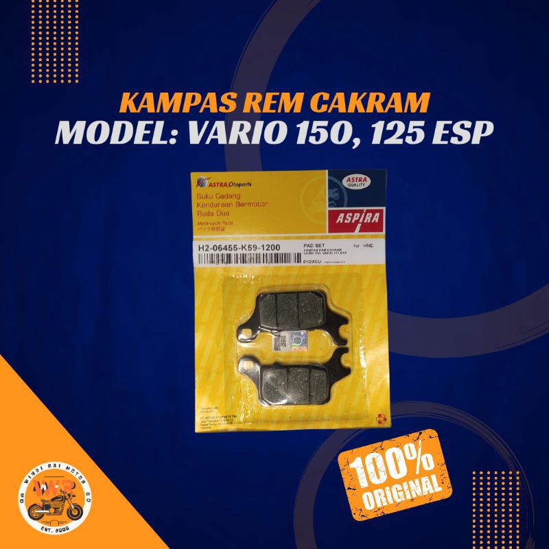Kampas Rem Cakram Aspira Model Vario 150 Vario 125 ESP