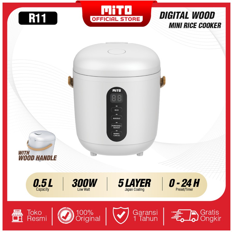 MITOCHIBA Mini Rice Cooker R11 White