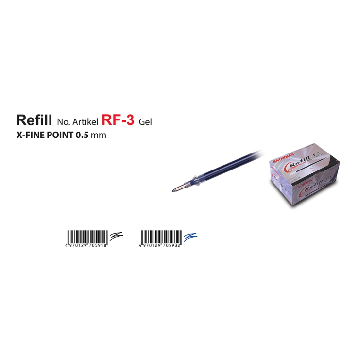 

Refill Pulpen Snowman V3 Pen gel 0.5mm RF-3 (V-3) (Per Lusin)