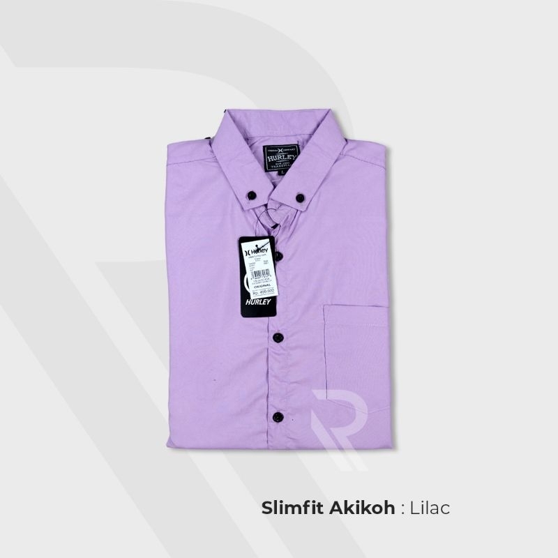 Kemeja Polos Pria | warna lilac | Lengan Pendek | Signature Original | nyaman adem | Kemeja Cowok