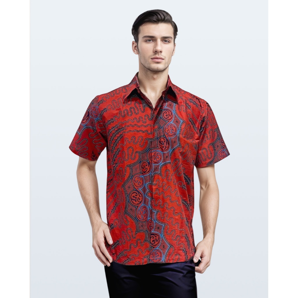 DANAR HADI - Kemeja Batik PE Lengko Manggar - 4LGMGR.78.1024 - Merah