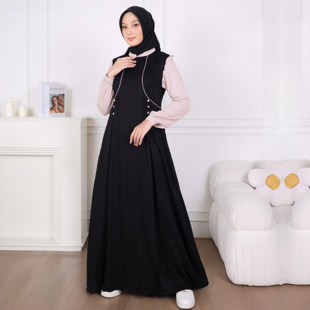 GAMIS ETHICA AYUMI 517 BAHAN VALDENA MODEL BAJU MUSLIM WANITA GAMIS DAILY BUSUI FRIENDLY KEKINIAN