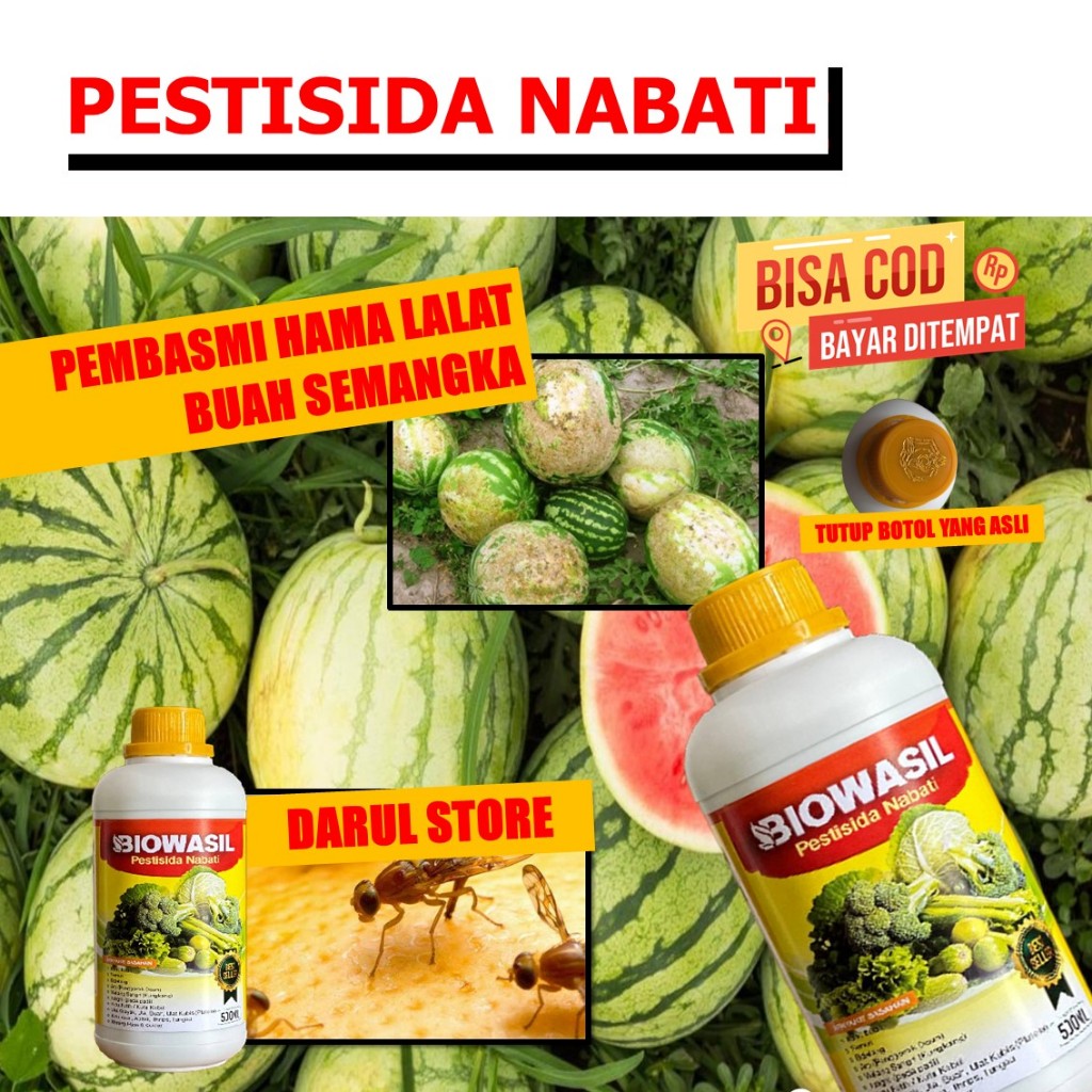 PESTISIDA NABATI BIOWAS 500 ML Obat Semprot Atasi Hama Lalat Buah SEMANGKA Pupuk Pengendali Hama Per