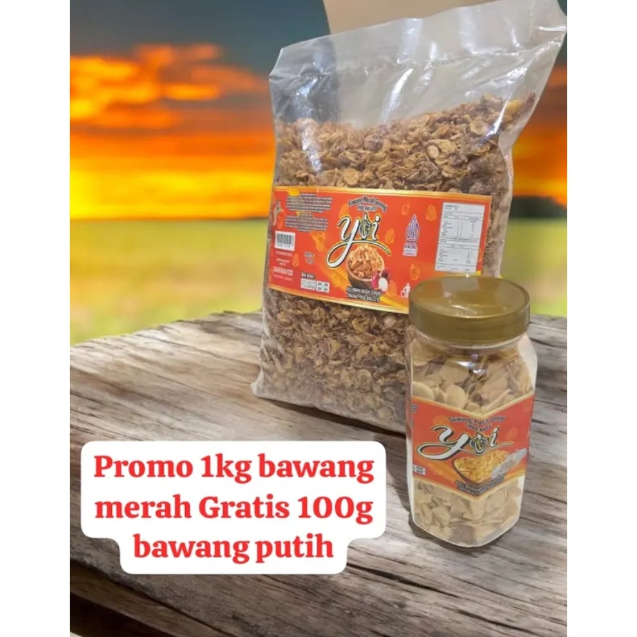 

Beli 1 kg Gratis 100g kemasan toples, Bawang merah goreng YOI PUSAT BAGOR/asli bawang goreng