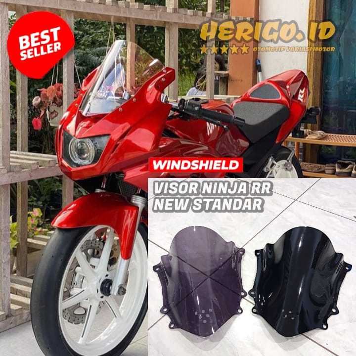 VISOR WINDSHIELD KAWASAKI NINJA RR NEW MODEL JENONG STANDAR BAHAN FULL AKRILIK VISOR NINJA RR NEW HI