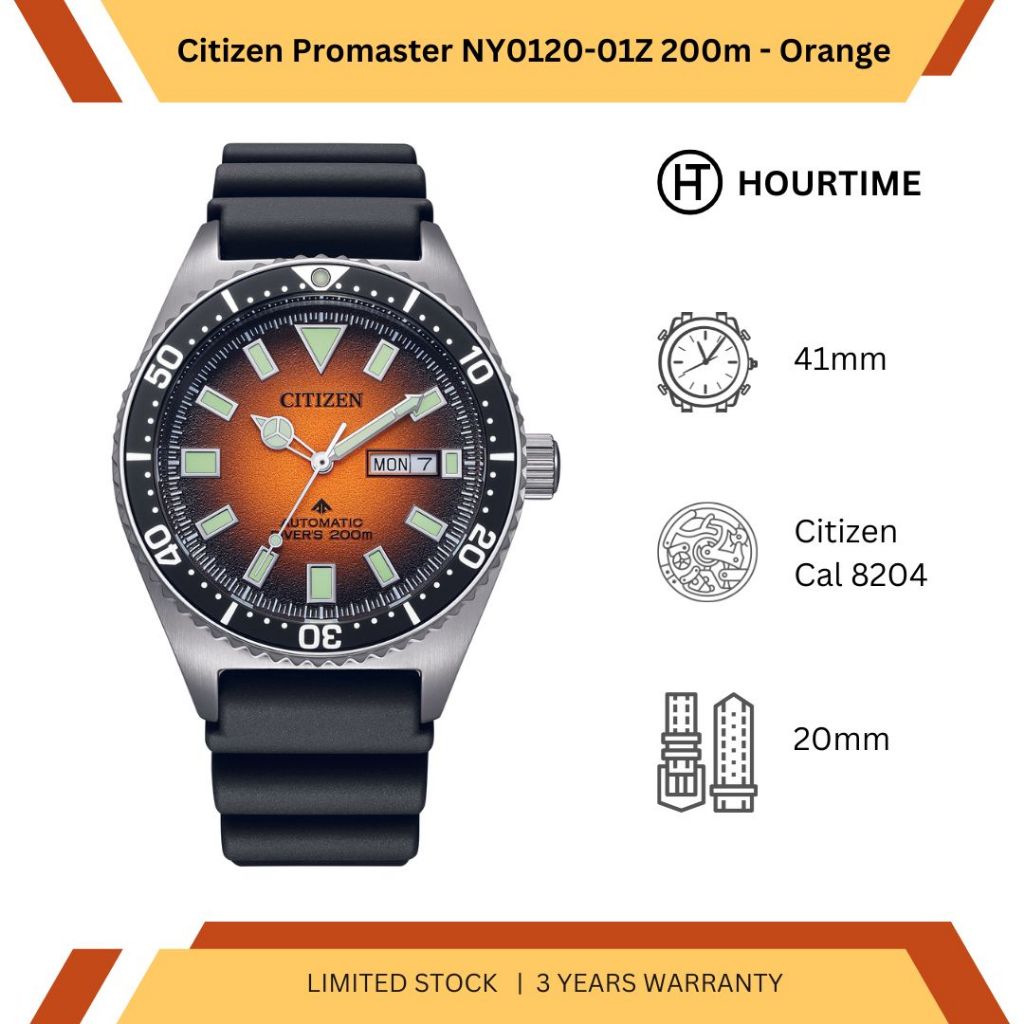 Jam Tangan Pria Citizen Promaster NY0120-01Z 200M - Orange