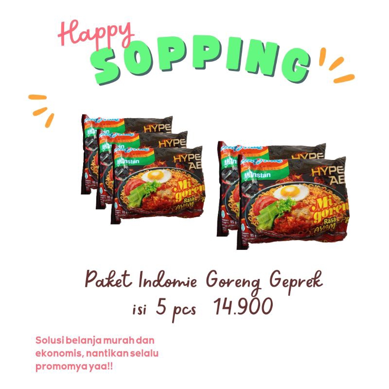 

indomie goreng rasa ayam geprek isi 5