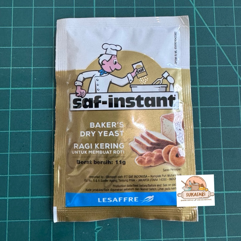 

SAF Instant 11gr Instant Yeast ragi kering dry baker's Yeast sachet