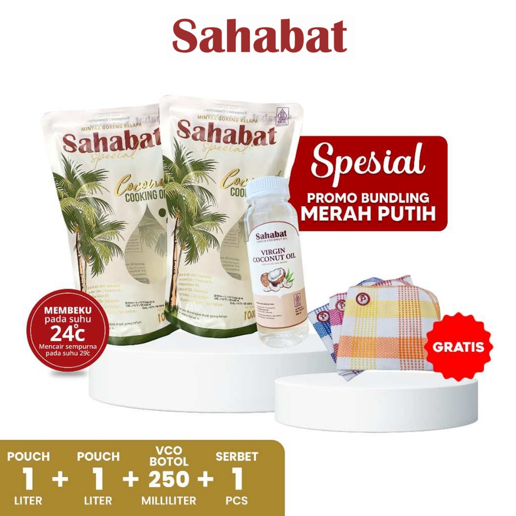 

PROMO PAYDAY : Paket Minyak Goreng Kelapa Pouch 1 L (2 pcs) + VCO 250 ml (Free Serbet)