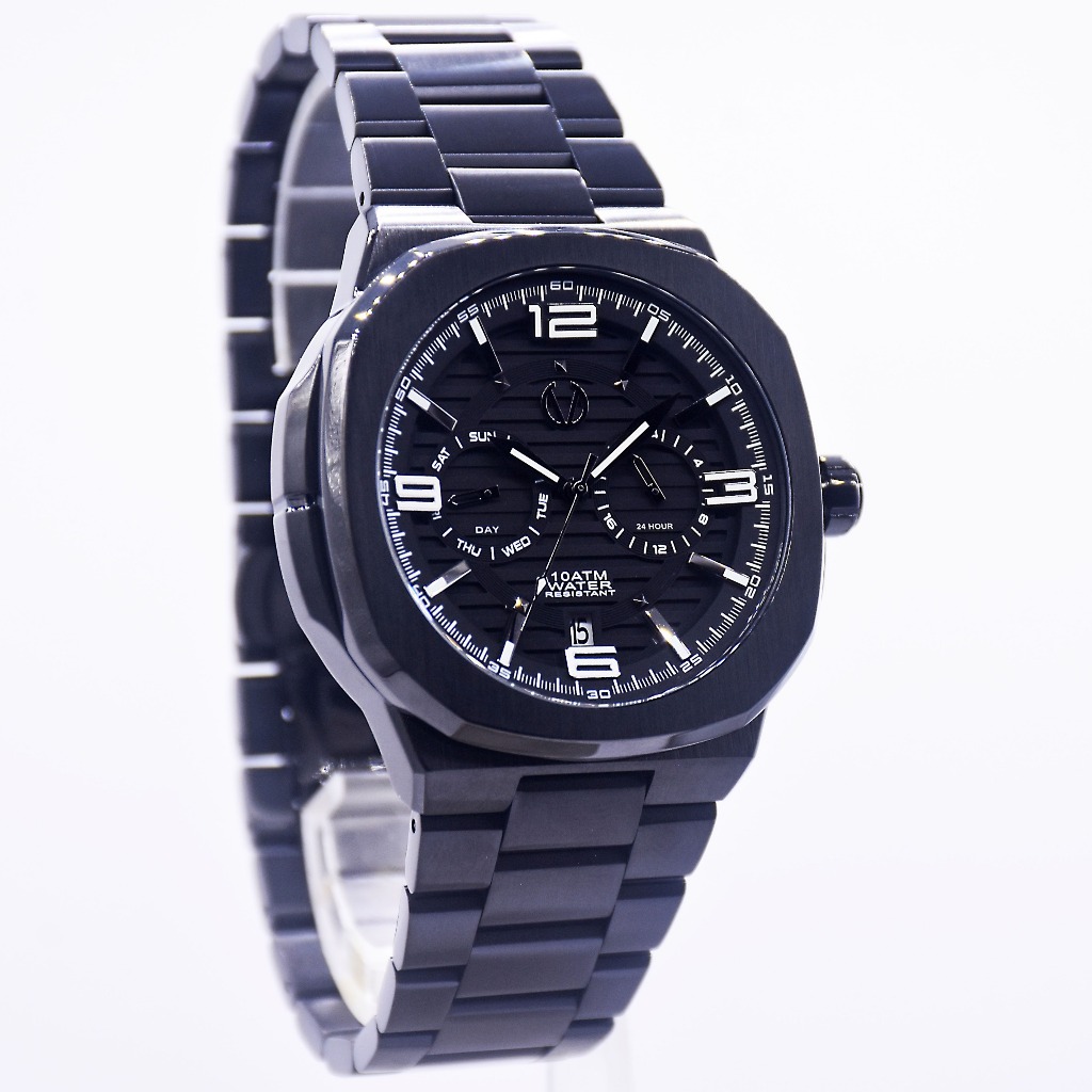 Promo 100% original Christ Verra CV 120592G-16 BLK D4,3cm jam pria resmi