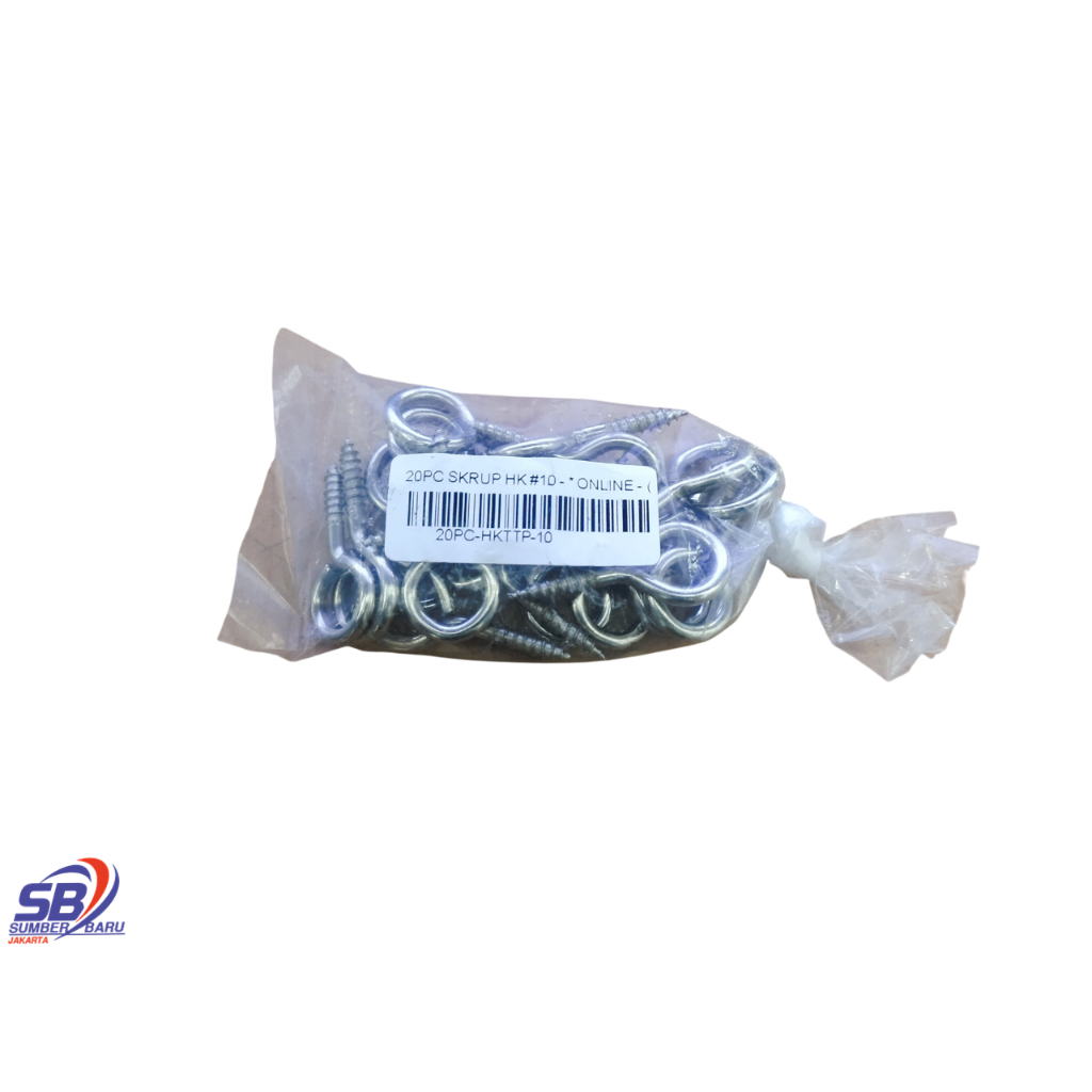 20 PCS Skrup Anting Tutup Hook Gantungan Cantolan Kandang Screw Hook #10 SBJ