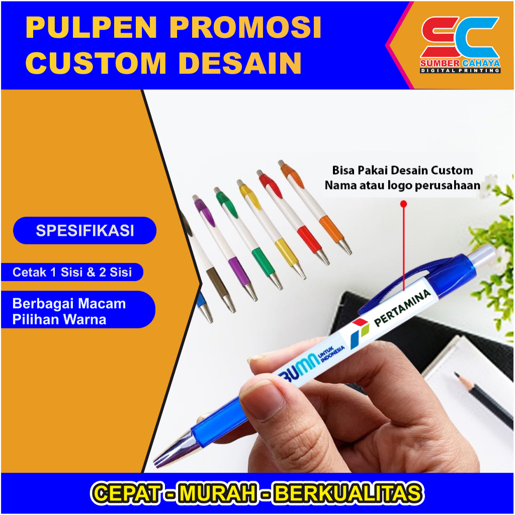 

Pulpen Segi Empat Promosi Souvenir, Custom Desain Logo atau tulisan