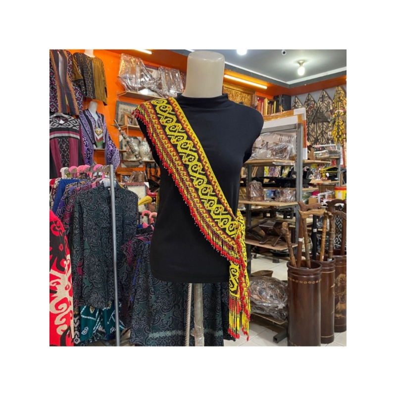 SELENDANG MANIK KHAS DAYAK KALIMANTAN - SELENDANG SYAL MANIK DAYAK