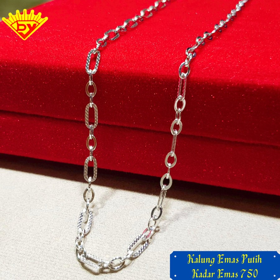 Kalung Rantai Emas Putih Kadar Emas 750